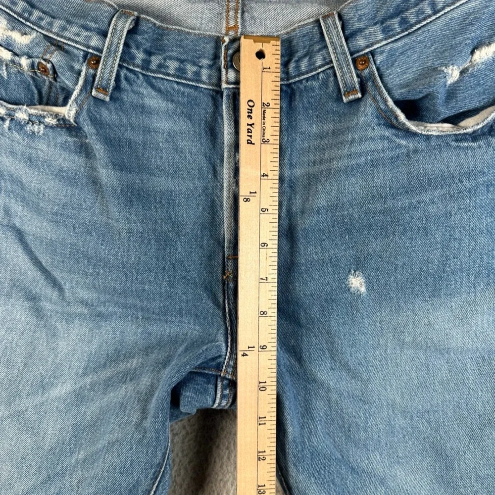 Levis 501 CT Custom Tapered Distressed Blue Jeans Mens 34x28 Button Fly